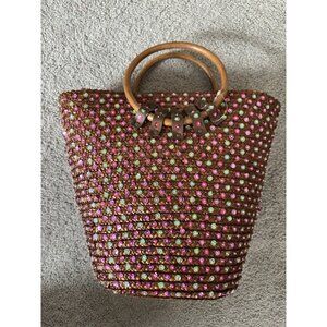 vintage Victoria's Secret straw bling bucket bag